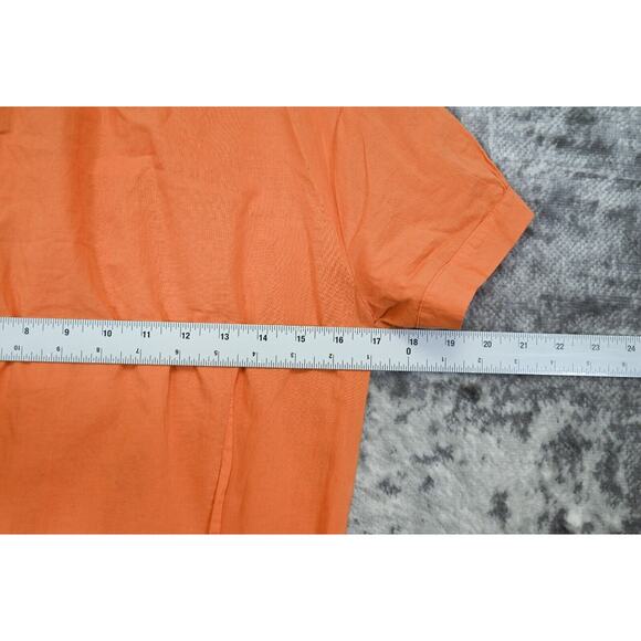 CP Shades Dress Womens Orange Cotton Button Front Tie Waist S Small - Picture 4 of 7